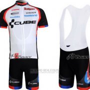 2011 Fahrradbekleidung Cube Shwarz und Wei Trikot Kurzarm und Tragerhose