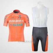 2011 Fahrradbekleidung Euskalte Orange Trikot Kurzarm und Tragerhose