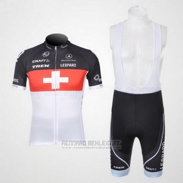 2011 Fahrradbekleidung Trek Leqpard Champion Schweiz Rot und Wei Trikot Kurzarm und Tragerhose