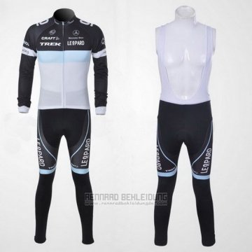 2011 Fahrradbekleidung Trek Leqpard Shwarz und Azurblau Trikot Langarm und Tragerhose