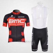 2012 Fahrradbekleidung BMC Shwarz und Rot Trikot Kurzarm und Tragerhose