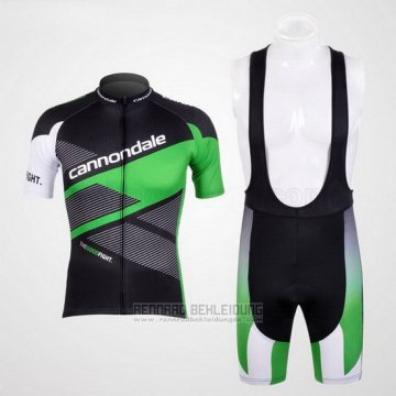 2012 Fahrradbekleidung Cannondale Shwarz und Grun Trikot Kurzarm und Tragerhose