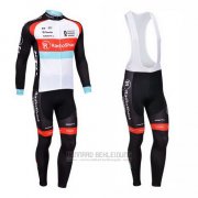 2013 Fahrradbekleidung Radioshack Wei und Shwarz Trikot Langarm und Tragerhose