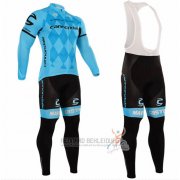 2016 Fahrradbekleidung Cannondale Blau und Shwarz Trikot Langarm und Tragerhose