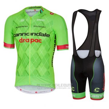 2016 Fahrradbekleidung Cannondale Drapac Grun und Shwarz Trikot Kurzarm und Tragerhose