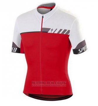 2016 Fahrradbekleidung Specialized Wei und Tief Rot Trikot Kurzarm und Tragerhose