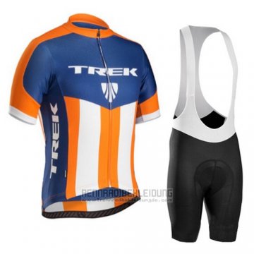 2016 Fahrradbekleidung Trek Bontrager Blau und Orange Trikot Kurzarm und Tragerhose