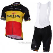 2017 Fahrradbekleidung Quick Step Floors Champion Belgien Trikot Kurzarm und Tragerhose