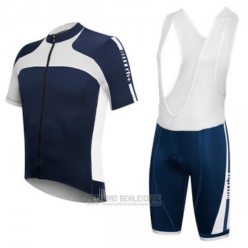 2017 Fahrradbekleidung RH+ Wei und Blau Trikot Kurzarm und Tragerhose