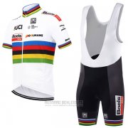 2017 Fahrradbekleidung UCI Weltmeister Boels Dolmans Wei Trikot Kurzarm und Tragerhose