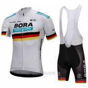 2018 Fahrradbekleidung Bora Champion Belgien Wei Trikot Kurzarm und Tragerhose