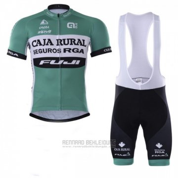 2018 Fahrradbekleidung Caja Rural Grun Wei Trikot Kurzarm Tragerhose