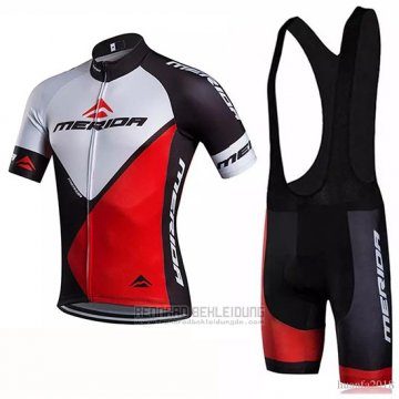 2018 Fahrradbekleidung Merida Rot Wei Trikot Kurzarm und Tragerhose