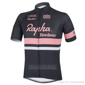 2018 Fahrradbekleidung Rapha Shwarz Trikot Kurzarm und Tragerhose