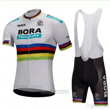 2018 Fahrradbekleidung UCI Weltmeister Bora Wei Trikot Kurzarm und Tragerhose