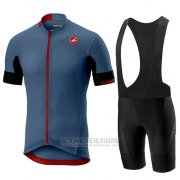 2019 Fahrradbekleidung Castelli Aero Race Blau Trikot Kurzarm und Overall