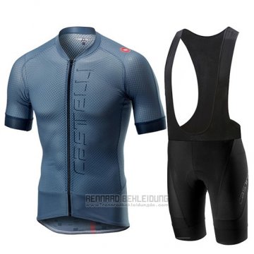 2019 Fahrradbekleidung Castelli Climber's 2.0 Grau Blau Trikot Kurzarm und Overall