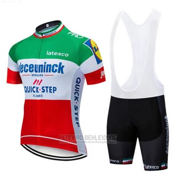 2019 Fahrradbekleidung Deceuninck Quick Step Grun Wei Rot Trikot Kurzarm und Tragerhose