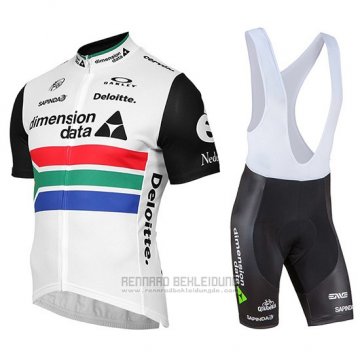 2019 Fahrradbekleidung Dimension Data Champion Afrika Trikot Kurzarm und Tragerhose