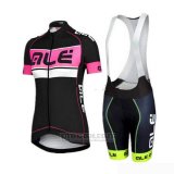 2019 Fahrradbekleidung Frau ALE Shwarz Rosa Trikot Kurzarm und Tragerhose