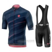 2019 Fahrradbekleidung Giro d'Italia Dunkel Blau Trikot Kurzarm und Tragerhose