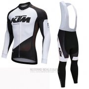 2019 Fahrradbekleidung Ktm Shwarz Wei Trikot Langarm und Tragerhose