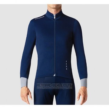 2019 Fahrradbekleidung La Passione Blau Grau Trikot Langarm und Tragerhose