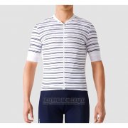 2019 Fahrradbekleidung La Passione Stripe Wei Trikot Kurzarm und Tragerhose