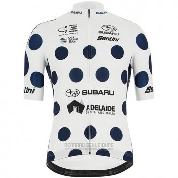 2019 Fahrradbekleidung Tour Down Under Blau Wei Trikot Kurzarm und Tragerhose