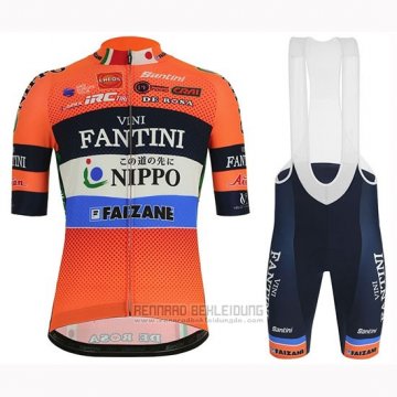 2019 Fahrradbekleidung Vini Fantini Orange Trikot Kurzarm und Tragerhose01