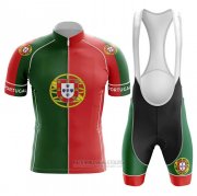2020 Fahrradbekleidung Champion Portugal Grun Rot Trikot Kurzarm und Tragerhose