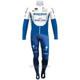 2020 Fahrradbekleidung Deceuninck Quick Step Blau Wei Trikot Langarm und Tragerhose
