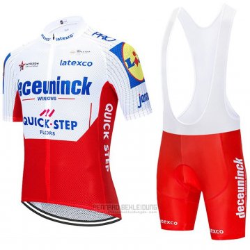 2020 Fahrradbekleidung Deceuninck Quick Step Wei Rot Trikot Kurzarm und Tragerhose