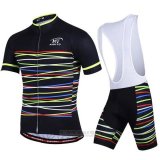 2020 Fahrradbekleidung Ripple Shwarz Gelb Trikot Kurzarm und Tragerhose