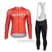 2020 Fahrradbekleidung Scott Rot Trikot Langarm und Tragerhose