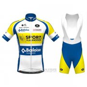 2020 Fahrradbekleidung Sport Vlaanderen-baloise Wei Gelb Blau Trikot Kurzarm und Tragerhose
