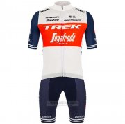 2020 Fahrradbekleidung Trek Segafredo Wei Tief Blau Trikot Kurzarm und Tragerhose