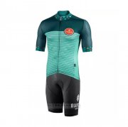 2021 Fahrradbekleidung Bianchi Grun Trikot Kurzarm und Tragerhose