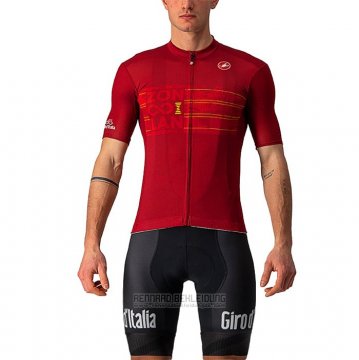 2021 Fahrradbekleidung Giro d'Italia Rot Trikot Kurzarm und Tragerhose