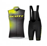 2021 Windweste Scott Shwarz Gelb Trikot Kurzarm und Tragerhose