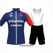2024 Fahrradbekleidung Baloise Trek Blau Rot Trikot Kurzarm Und Tragerhose