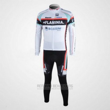 2010 Fahrradbekleidung Bianchi Wei Trikot Langarm und Tragerhose