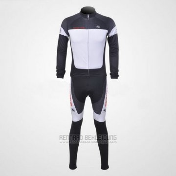 2011 Fahrradbekleidung Giordana Wei und Shwarz Trikot Langarm und Tragerhose