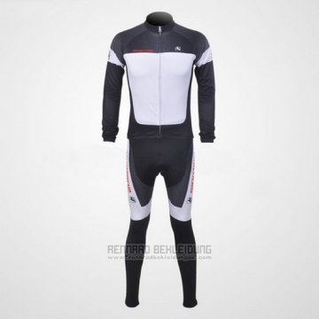 2011 Fahrradbekleidung Giordana Wei und Shwarz Trikot Langarm und Tragerhose