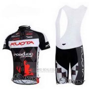 2011 Fahrradbekleidung Kuota Shwarz und Wei Trikot Kurzarm und Tragerhose