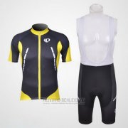 2011 Fahrradbekleidung Pearl Izumi Shwarz und Gelb Trikot Kurzarm und Tragerhose