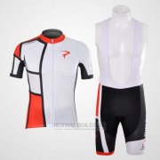 2012 Fahrradbekleidung Pinarello Rot und Wei Trikot Kurzarm und Tragerhose