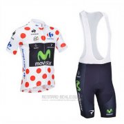 2013 Fahrradbekleidung Movistar Lider Wei und Rot Trikot Kurzarm und Tragerhose