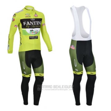 2013 Fahrradbekleidung Vini Fantini Grun und Shwarz Trikot Langarm und Tragerhose