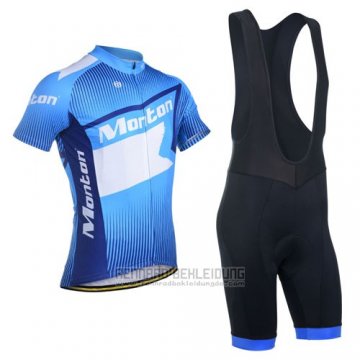 2014 Fahrradbekleidung Monton Wei und Blau Trikot Kurzarm und Tragerhose